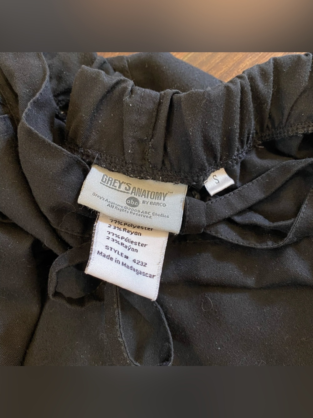 X2 Greys Anatomy scrub pants black green - Picture 2 of 15
